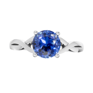 Twisted Embrace Solitaire Blue Sapphire Ring