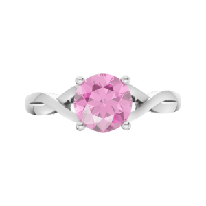 Twisted Embrace Solitaire Pink  Sapphire Ring