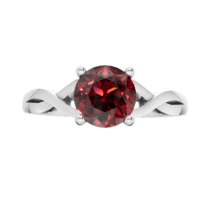 Twisted Embrace Solitaire Red Ruby Ring
